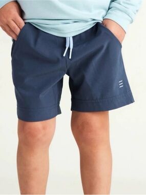 Kids Navy Drawstring Pull-On Shorts